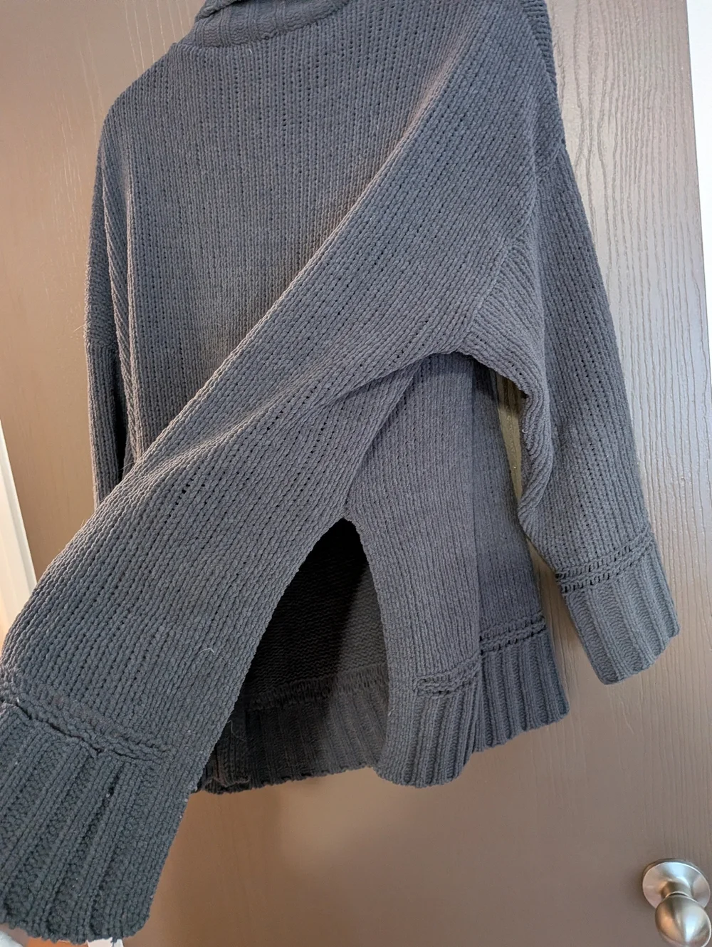 Charcoal Gray Turtleneck Knit Sweater - Picture 7 of 7